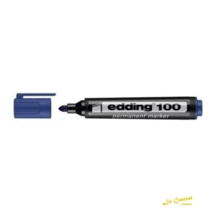 Marcador Edding 100 Permanente P/Redonda Azul