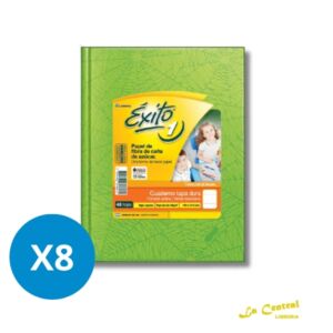 Pack Cuadernos Exito E1 Verde Manzana Rayado