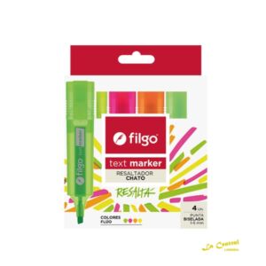 Marcadores Filgo Chato Resaltador Fluo Blister X 4