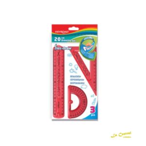 Set De Geometria Keyroad Flexible Rojo X 3