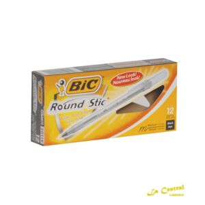 Pack Boligrafos Bic Round Stick Negro