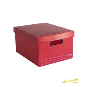 Caja Archivo Plana Tapa/Base 804 Corrugado Rojo