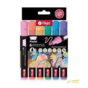 Marcadores Filgo Pintura Al Agua Tnt 3Mm. Pastel X 6