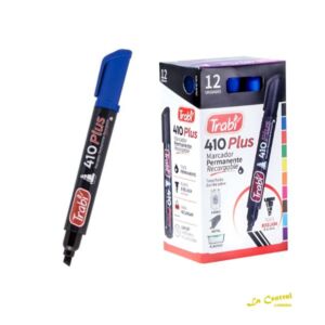 Pack Marcadores Trabi 410 X 12 Permanente Azul