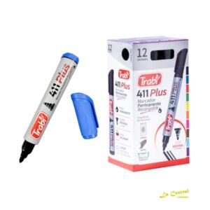 Pack Marcadores Trabi 411 X 12 Permanente Azul
