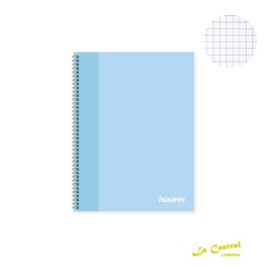 Cuadernos Husares 6278 Soft Ring Pastel Azul 16 X 21 Cuadriculado