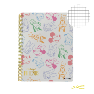 Cuaderno Mooving Universitario Mickey & Friends Blanco Cuadriculado Bts 2026