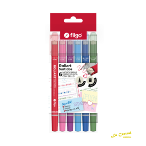 Filgo Roliart Microfibra Doble Punta C/ Sello Blister X 6