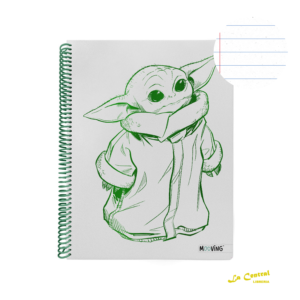 Cuaderno Mooving Universitario A4 Star Wars Grogu Rayado Bts 2026