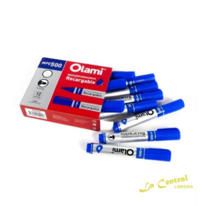 Caja X 12 Marcadores Olami Mpe500 Permanente Recargable Azul