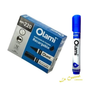Caja X 12 Marcadores Olami Mpi220 P/Pizarra Azul