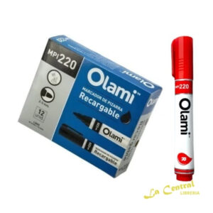 Caja X 12 Marcadores Olami Mpi220 P/Pizarra Rojo