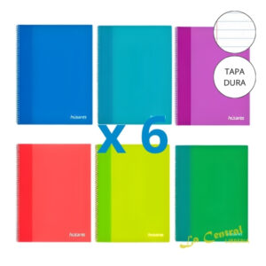 Pack X 6 Cuadernos Universitario Husares 6290 A4 Trendy X 120 Rayado T/D Surtido