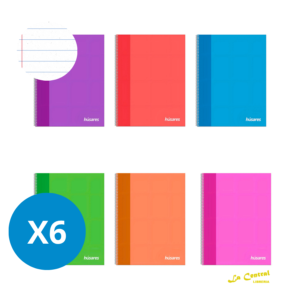 Pack X 6 Cuadernos Universitarios Husares 6294 A4 X 80 Rayado