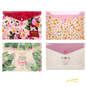 Pack X 4 Sobres Ibi Craft Plastico C/Boton A4