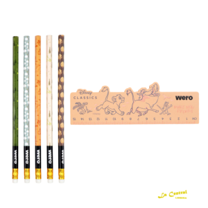 Kit Regla De Madera Disney Classics Timon Y Pumba + Set De Lapices Disney