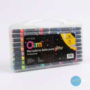 Marcadores Olami Mgdp436 Doble Punta Pincel Glitter X 36 = 72 colores