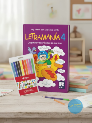 Letramania 4 - Jugamos Y Escribimos En Cursiva + 10 Marcadores Filgo